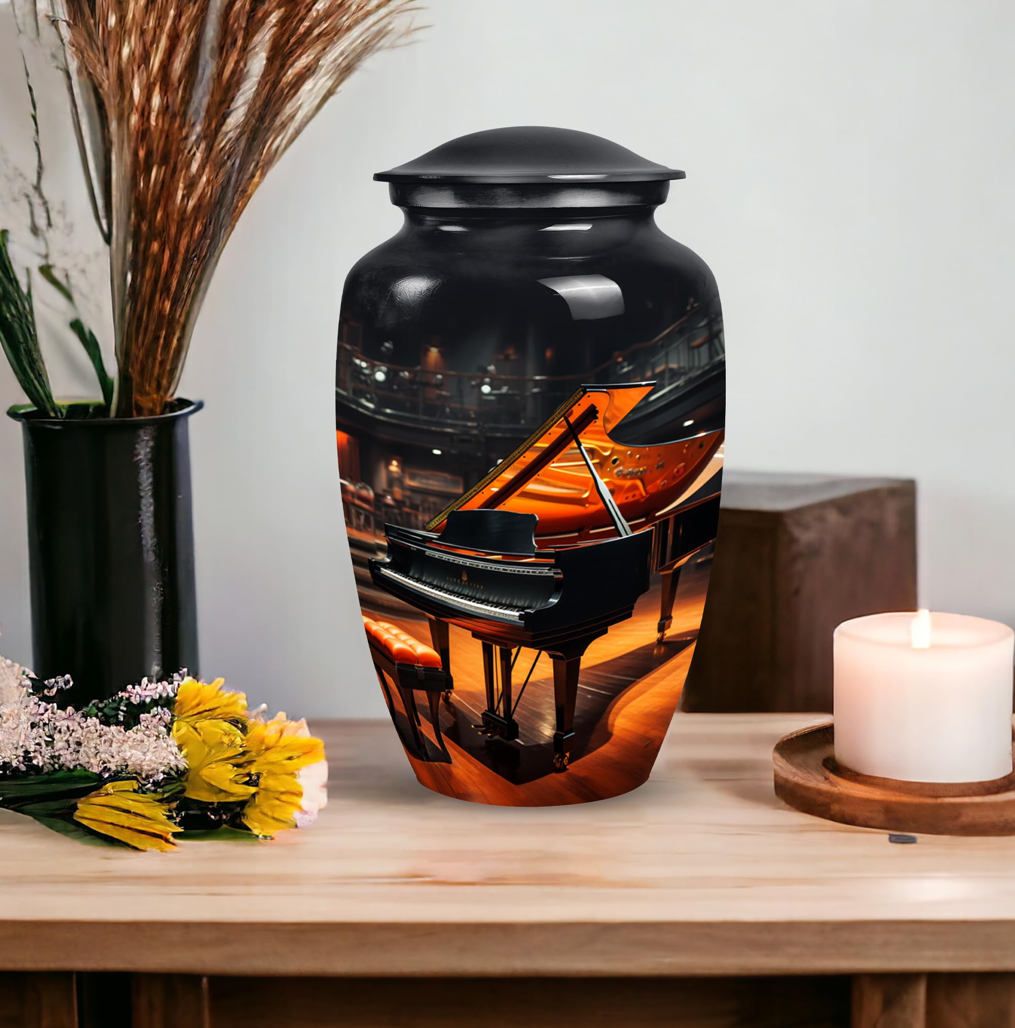 SUBSH Grand Piano Urn for Ashes Adult Male, Modern Urns Ashes Female, Urns for Human, Companion Urn Two, Memorial Gift - Large 10" - Image 7